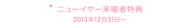 ニューイヤー来場者特典 2013年12月31日～